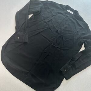 Everlane Women's Size 2 100% Silk V-Neck Blouse Black